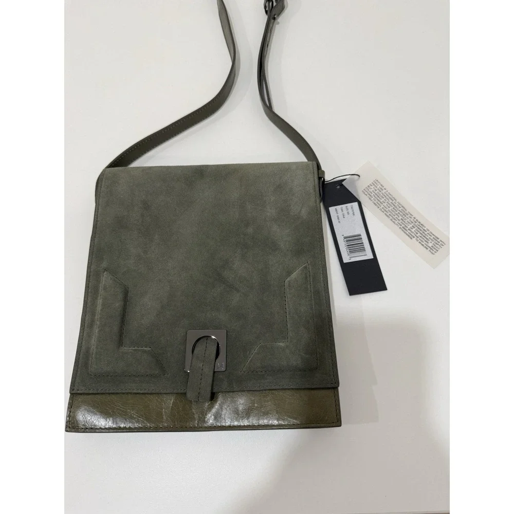 NWT HALSTON HERITAGE Olive Suede Messenger Bag